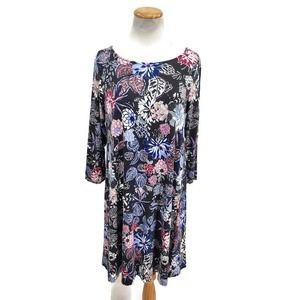 LOFT floral print long sleeve dress in size medium